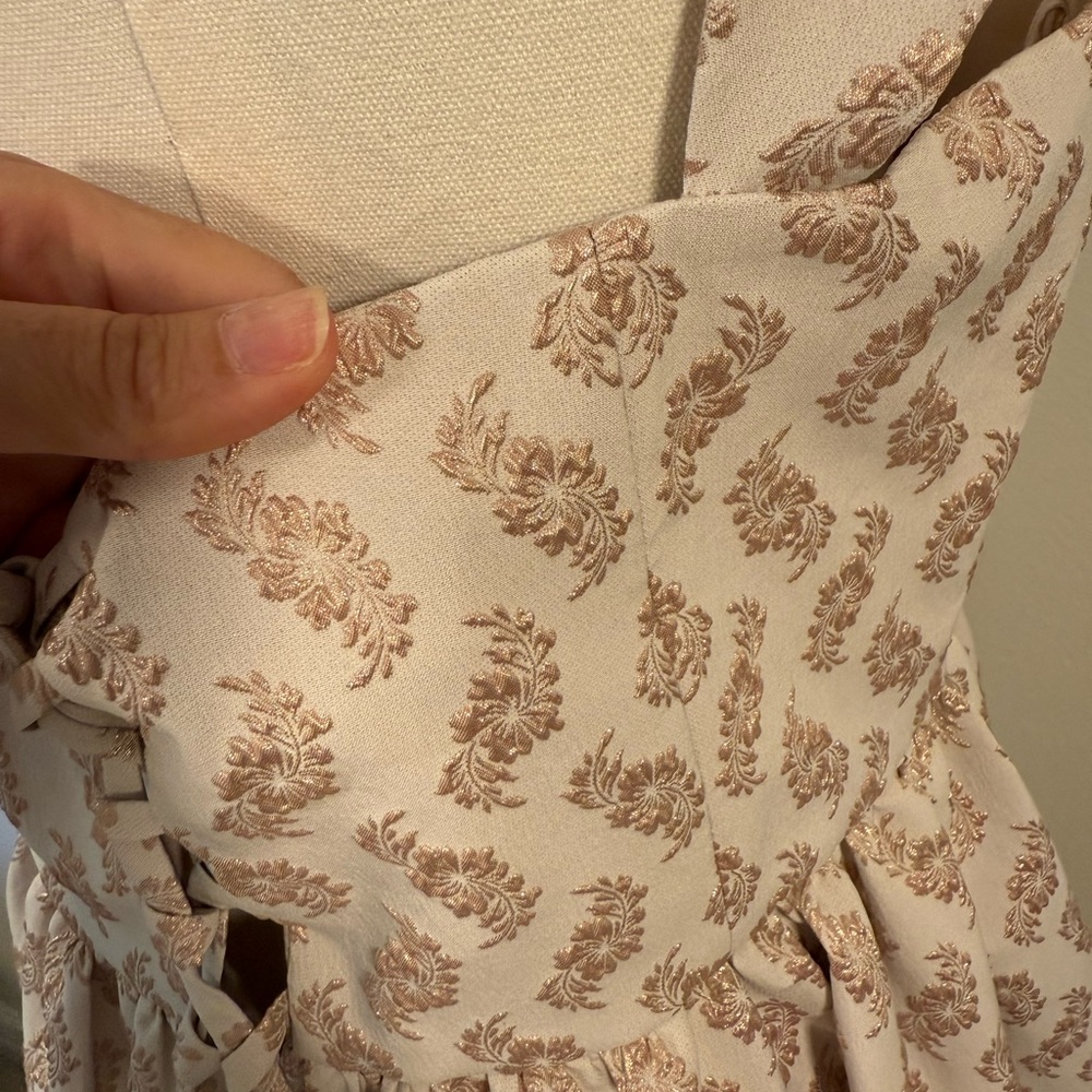 Sachin + Babi Beige and Blush Strapless Midi Dress - Picture 8 of 10